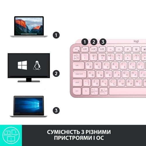 Купити Клавіатура Logitech MX Keys Mini Wireless Illuminated (920-010500) Rose - ціна в Києві, Львові, Вінниці, Хмельницькому, Франківську, Україні | інтернет-магазин TELEMART.UA фото