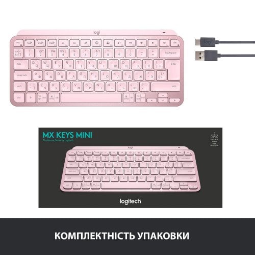 Купити Клавіатура Logitech MX Keys Mini Wireless Illuminated (920-010500) Rose - ціна в Києві, Львові, Вінниці, Хмельницькому, Франківську, Україні | інтернет-магазин TELEMART.UA фото