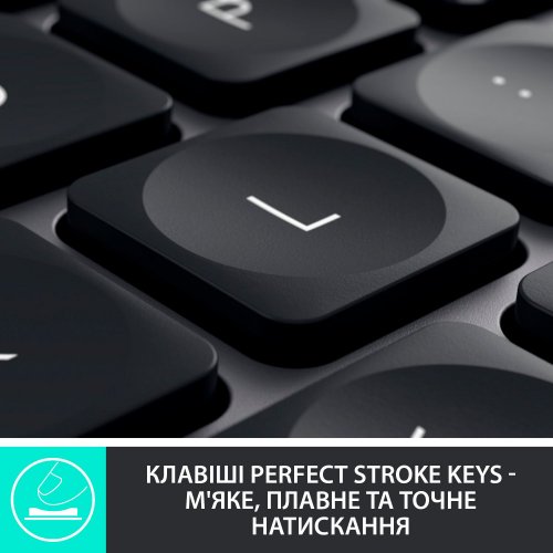 Купить Клавиатура Logitech MX Keys Plus Advanced Wireless Illuminated with Palm Rest (920-009416) Graphite - цена в Харькове, Киеве, Днепре, Одессе
в интернет-магазине Telemart фото