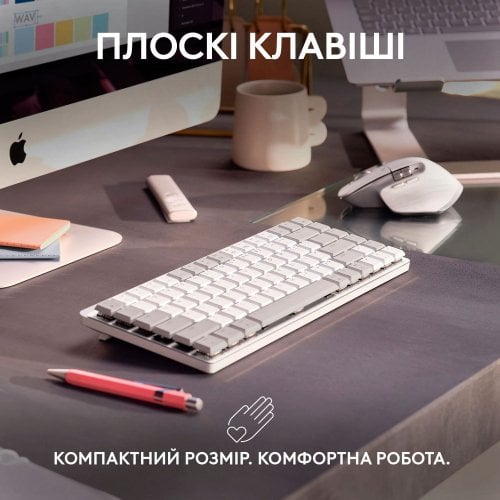 Купить Клавиатура Logitech MX Keys Mini For Mac Wireless Illuminated (920-010799) Pale Gray - цена в Харькове, Киеве, Днепре, Одессе
в интернет-магазине Telemart фото