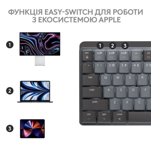 Купить Клавиатура Logitech MX Keys Mini For Mac Wireless Illuminated (920-010837) Space Gray - цена в Харькове, Киеве, Днепре, Одессе
в интернет-магазине Telemart фото