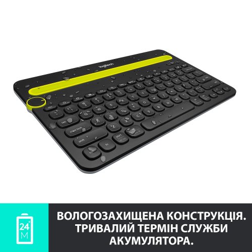 Купити Клавіатура Logitech K480 Multi-Device Bluetooth (920-006366) Black - ціна в Києві, Львові, Вінниці, Хмельницькому, Франківську, Україні | інтернет-магазин TELEMART.UA фото