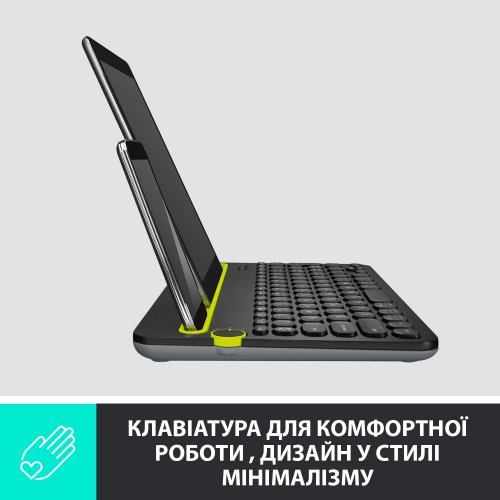 Купити Клавіатура Logitech K480 Multi-Device Bluetooth (920-006366) Black - ціна в Києві, Львові, Вінниці, Хмельницькому, Франківську, Україні | інтернет-магазин TELEMART.UA фото