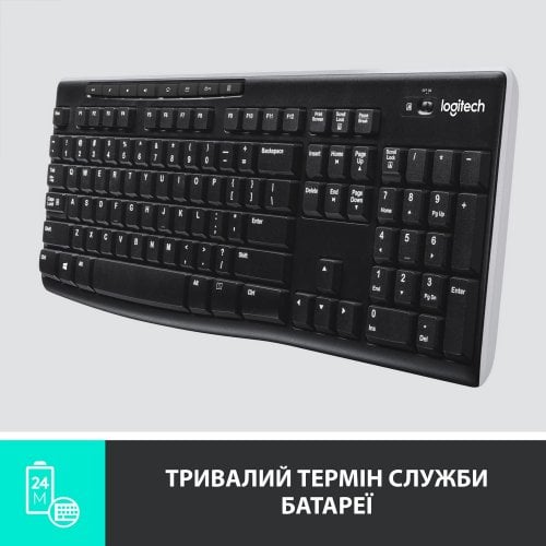 Купить Клавиатура Logitech K270 Wireless (920-003738) Black - цена в Харькове, Киеве, Днепре, Одессе
в интернет-магазине Telemart фото