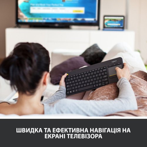 Фото Клавіатура Logitech K400 Plus Wireless Touch (920-007145) Black