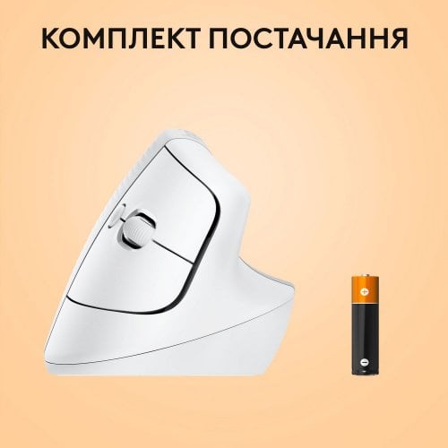 Купить Мышка Logitech Lift for Mac Vertical Ergonomic (910-006477) Off-White - цена в Харькове, Киеве, Днепре, Одессе
в интернет-магазине Telemart фото