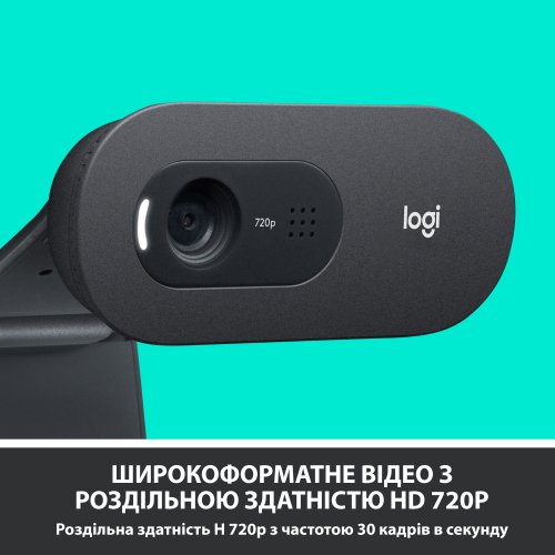 Купить Веб-камера Logitech C505 HD (960-001364) Black - цена в Харькове, Киеве, Днепре, Одессе
в интернет-магазине Telemart фото