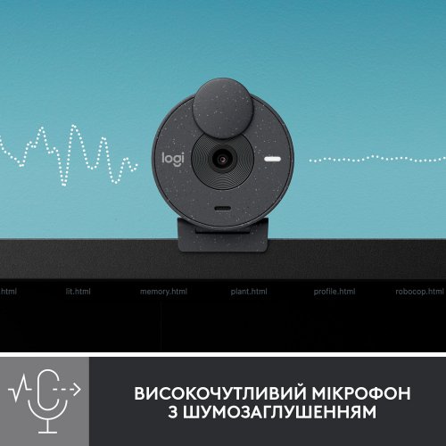 Купить Веб-камера Logitech Brio 300 (960-001436) Black - цена в Харькове, Киеве, Днепре, Одессе
в интернет-магазине Telemart фото