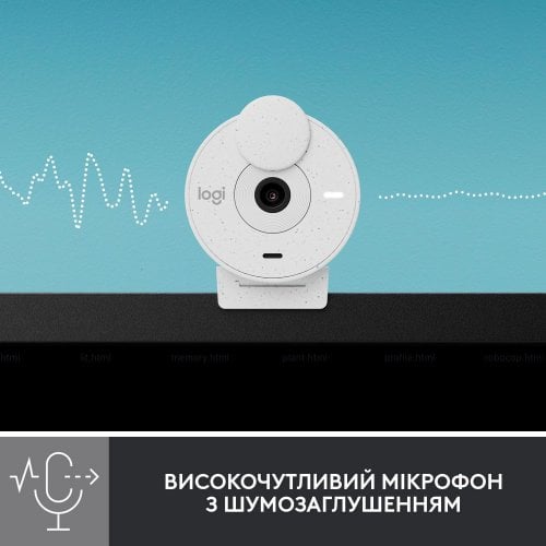 Купить Веб-камера Logitech Brio 300 (960-001442) Off-White - цена в Харькове, Киеве, Днепре, Одессе
в интернет-магазине Telemart фото