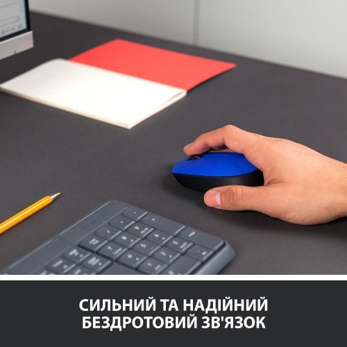 Купити Миша Logitech Wireless Mouse M171 Blue - ціна в Києві, Львові, Вінниці, Хмельницькому, Франківську, Україні | інтернет-магазин TELEMART.UA фото