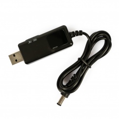 Фото Кабель питания для роутера от повербанка USB 5V - DC 9V/12V 5.5x2.1mm 0.8m (KWS-910)