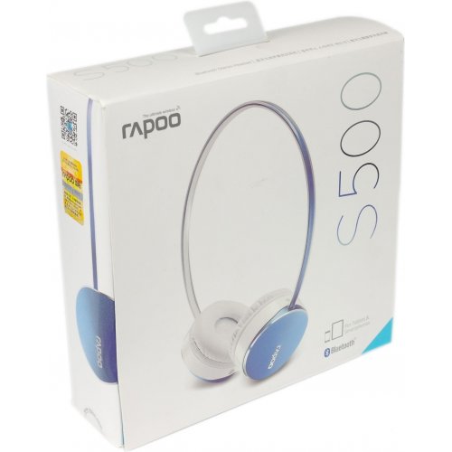 Купить Наушники Rapoo Bluetooth Stereo Headset S500 Blue - цена в Харькове, Киеве, Днепре, Одессе
в интернет-магазине Telemart фото