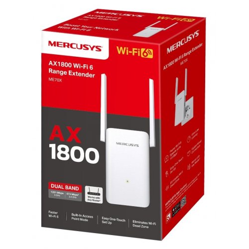 Ретранслятор Mercusys ME70X купити в Україні: Київ, Львів, Хмельницький, Тернопіль | Низька ціна, відгуки, характеристики від TELEMART фото