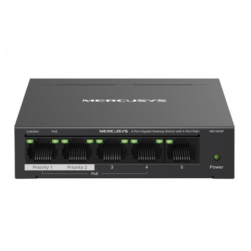 Купити Мережевий комутатор Mercusys MS105GP - ціна в Києві, Львові, Вінниці, Хмельницькому, Франківську, Україні | інтернет-магазин TELEMART.UA фото