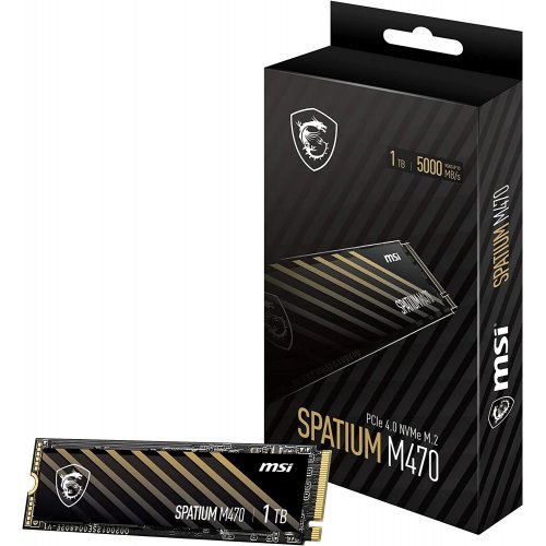 Продати SSD-диск MSI SPATIUM M470 3D NAND TLC 1TB M.2 (2280 PCI-E) (S78-440L900-P83) за Trade-In у інтернет-магазині Телемарт - Київ, Дніпро, Україна фото