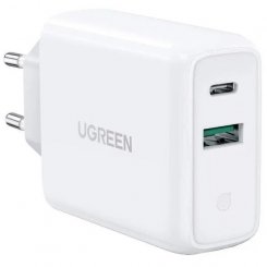 Фото Сетевое зарядное устройство Ugreen CD170 USB + USB Type-C 38W (60468) White