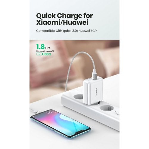 Купити Мережевий зарядний пристрій Ugreen CD170 USB + USB Type-C 38W (60468) White - ціна в Києві, Львові, Вінниці, Хмельницькому, Франківську, Україні | інтернет-магазин TELEMART.UA фото