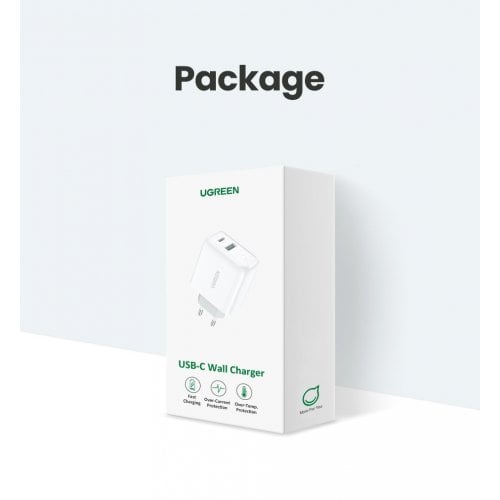 Купити Мережевий зарядний пристрій Ugreen CD170 USB + USB Type-C 38W (60468) White - ціна в Києві, Львові, Вінниці, Хмельницькому, Франківську, Україні | інтернет-магазин TELEMART.UA фото