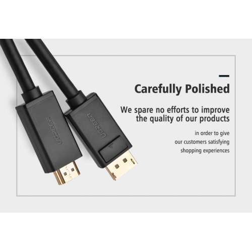 Купити Кабель Ugreen DP101 DP to HDMI M/M 5m (10204) Black - ціна в Києві, Львові, Вінниці, Хмельницькому, Франківську, Україні | інтернет-магазин TELEMART.UA фото