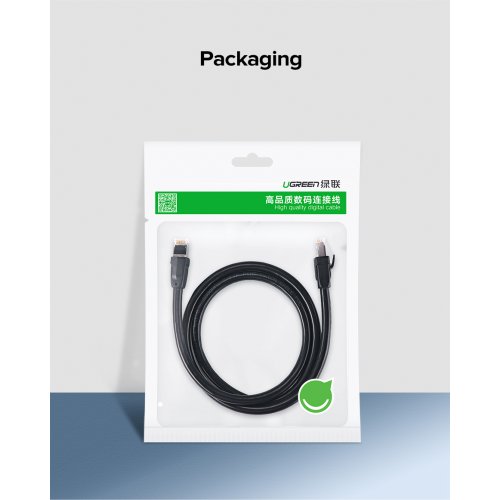 Купить Патч-корд Ugreen NW121 Ethernet Cat8 S/FTP 1m (70327) Black - цена в Харькове, Киеве, Днепре, Одессе
в интернет-магазине Telemart фото