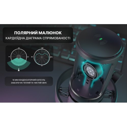 Купити Мікрофон Fifine A8V (A8V) Black - ціна в Києві, Львові, Вінниці, Хмельницькому, Франківську, Україні | інтернет-магазин TELEMART.UA фото