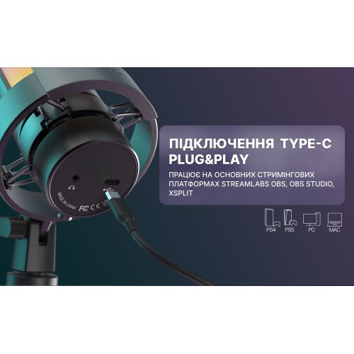 Купити Мікрофон Fifine A8V (A8V) Black - ціна в Києві, Львові, Вінниці, Хмельницькому, Франківську, Україні | інтернет-магазин TELEMART.UA фото