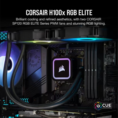 Продати Готова СВО Corsair iCUE H100x RGB ELITE (CW-9060065-WW) за Trade-In у інтернет-магазині Телемарт - Київ, Дніпро, Україна фото