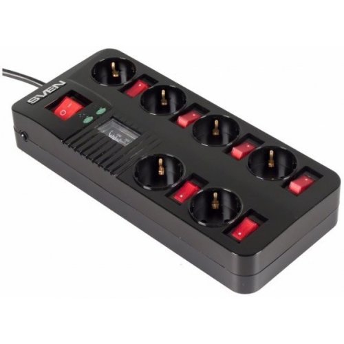 Мережевий фільтр SVEN Fort Pro 5m 6 розеток купити в Україні: Київ, Львів, Хмельницький, Тернопіль, Івано-Франківськ | Низька ціна, відгуки, характеристики від TELEMART фото