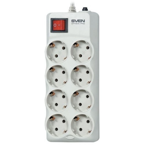 Мережевий фільтр SVEN Optima Pro 3m 8 розеток купити в Україні: Київ, Львів, Хмельницький, Тернопіль, Івано-Франківськ | Низька ціна, відгуки, характеристики від TELEMART фото