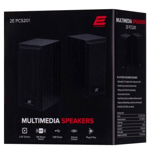 Акустична система 2E PCS201 (2E-PCS201BK) Black Wood купити в Україні: Київ, Львів, Хмельницький, Тернопіль, Івано-Франківськ | Низька ціна, відгуки, характеристики від TELEMART фото