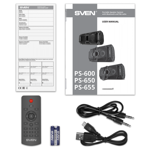 Купить Портативная акустика SVEN PS-655 Black - цена в Харькове, Киеве, Днепре, Одессе
в интернет-магазине Telemart фото