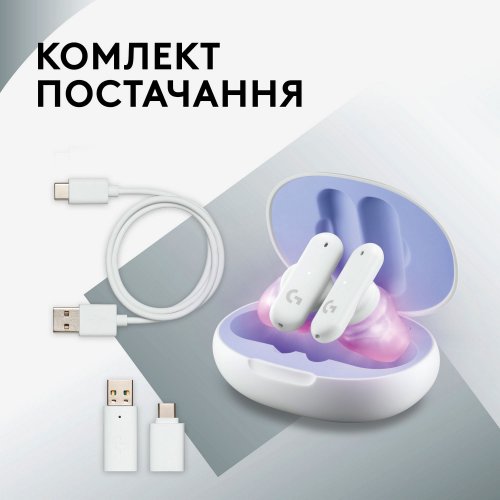 Купить Наушники Logitech FITS True Wireless Gaming Earbuds (985-001183) White - цена в Харькове, Киеве, Днепре, Одессе
в интернет-магазине Telemart фото