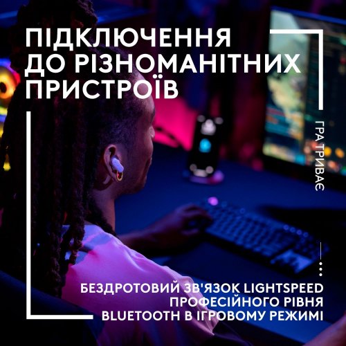Купить Наушники Logitech FITS True Wireless Gaming Earbuds (985-001183) White - цена в Харькове, Киеве, Днепре, Одессе
в интернет-магазине Telemart фото