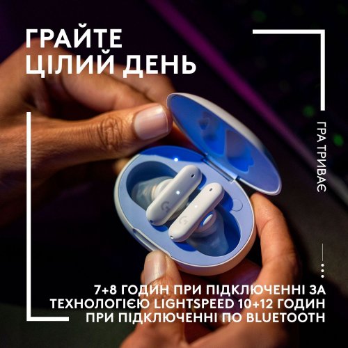 Купить Наушники Logitech FITS True Wireless Gaming Earbuds (985-001183) White - цена в Харькове, Киеве, Днепре, Одессе
в интернет-магазине Telemart фото