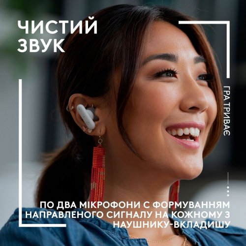 Купить Наушники Logitech FITS True Wireless Gaming Earbuds (985-001183) White - цена в Харькове, Киеве, Днепре, Одессе
в интернет-магазине Telemart фото