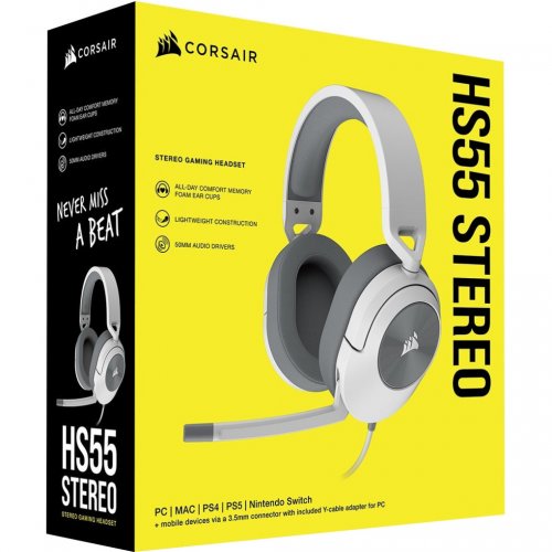 Фото Наушники Corsair HS55 Stereo Headset (CA-9011261-EU) White