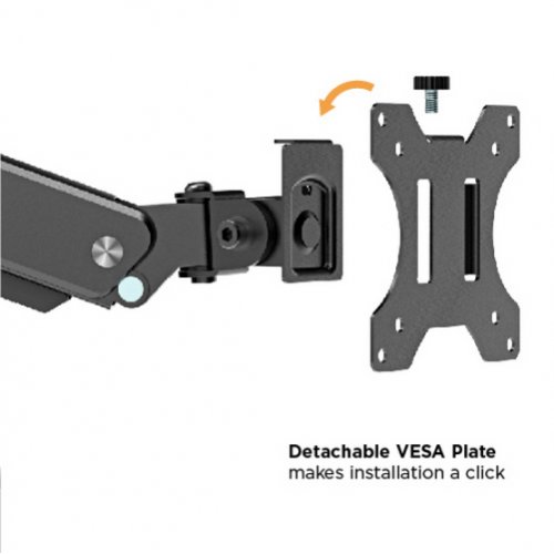 LUMI Single Monitor Premium Aluminum Spring-Assisted Monitor Arm with 3.0 USB Cables Included (LDT53-C012U) купити в Україні: Київ, Львів, Хмельницький, Тернопіль, Івано-Франківськ | Низька ціна, відгуки, характеристики від TELEMART фото