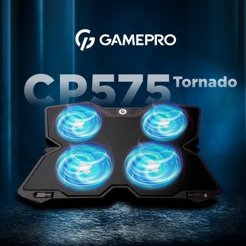 Купити Підставка для ноутбука GamePro Tornado CP575 Black - ціна в Києві, Львові, Вінниці, Хмельницькому, Франківську, Україні | інтернет-магазин TELEMART.UA фото