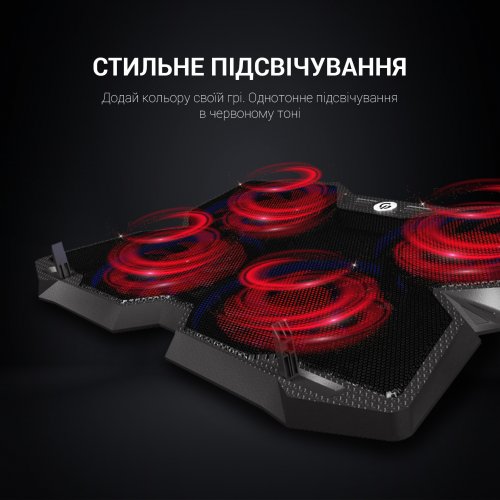 Купити Підставка для ноутбука GamePro Tornado CP575 Black - ціна в Києві, Львові, Вінниці, Хмельницькому, Франківську, Україні | інтернет-магазин TELEMART.UA фото