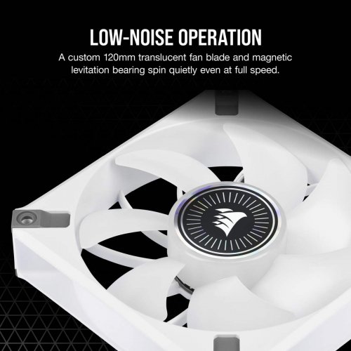 Продати Кулер для корпусу Corsair iCUE ML120 RGB ELITE Premium 120mm PWM Triple Fan with Lighting Node (CO-9050117-WW) White за Trade-In у інтернет-магазині Телемарт - Київ, Дніпро, Україна фото