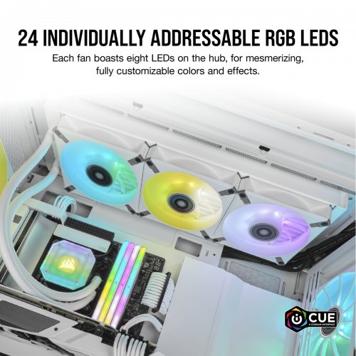 Продати Кулер для корпусу Corsair iCUE ML120 RGB ELITE Premium 120mm PWM Triple Fan with Lighting Node (CO-9050117-WW) White за Trade-In у інтернет-магазині Телемарт - Київ, Дніпро, Україна фото