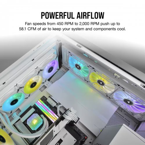 Продати Кулер для корпусу Corsair iCUE ML120 RGB ELITE Premium 120mm PWM Triple Fan with Lighting Node (CO-9050117-WW) White за Trade-In у інтернет-магазині Телемарт - Київ, Дніпро, Україна фото