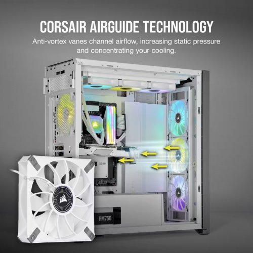 Продати Кулер для корпусу Corsair iCUE ML120 RGB ELITE Premium 120mm PWM Triple Fan with Lighting Node (CO-9050117-WW) White за Trade-In у інтернет-магазині Телемарт - Київ, Дніпро, Україна фото