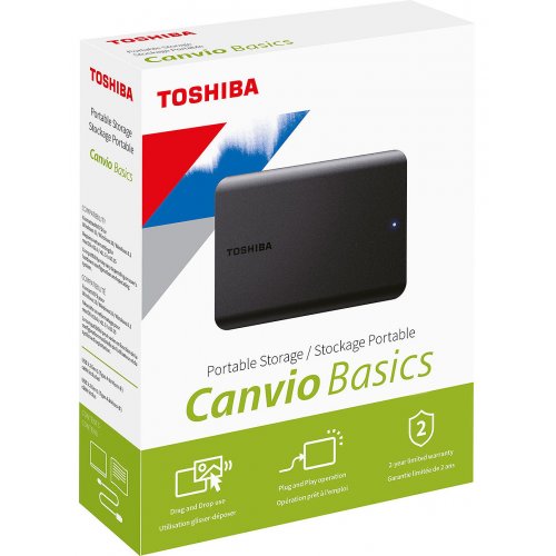 Купить Внешний HDD Toshiba Canvio Basics 2022 2TB (HDTB520EK3AA) Black - цена в Харькове, Киеве, Днепре, Одессе
в интернет-магазине Telemart фото