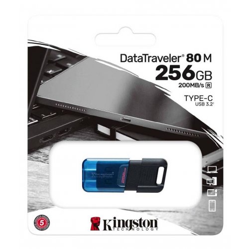 Купить Накопитель Kingston DataTraveler 80 M 256GB USB Type-C (DT80M/256GB) - цена в Харькове, Киеве, Днепре, Одессе
в интернет-магазине Telemart фото