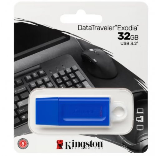 Купити Накопичувач Kingston DT Exodia 32GB USB 3.2 (KC-U2G32-7GB) Blue - ціна в Києві, Львові, Вінниці, Хмельницькому, Франківську, Україні | інтернет-магазин TELEMART.UA фото