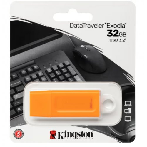 Купить Накопитель Kingston DT Exodia 32GB USB 3.2 (KC-U2G32-7GO) Orange - цена в Харькове, Киеве, Днепре, Одессе
в интернет-магазине Telemart фото