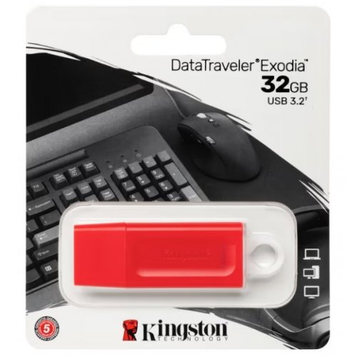 Купити Накопичувач Kingston DT Exodia 32GB USB 3.2 (KC-U2G32-7GR) Red - ціна в Києві, Львові, Вінниці, Хмельницькому, Франківську, Україні | інтернет-магазин TELEMART.UA фото