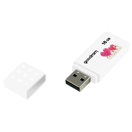 Накопитель Goodram UME2 Valentine 16GB USB 2.0 (UME2-0160W0R11-V) White купить в Украине: Киев, Днепр, Харьков, Одесса  | Низкая цена, отзывы, характеристики от TELEMART фото