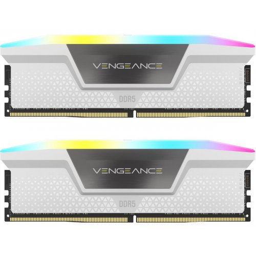 Фото ОЗУ Corsair DDR5 32GB (2x16GB) 5600Mhz Vengeance RGB White (CMH32GX5M2B5600C36WK)